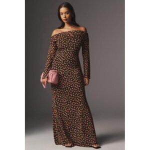 NWT Size 3X - AFRM Long-Sleeve Off-The-Shoulder Mesh Maxi Dress (NWT US$128)
